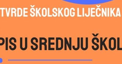 Potvrde školskog liječnika za upis u srednju školu