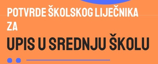 Potvrde školskog liječnika za upis u srednju školu
